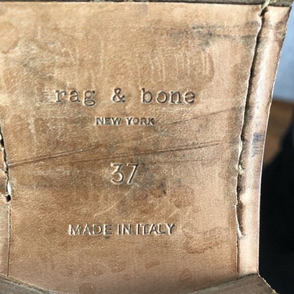 Rag & Bone Holly Womens Size 37 US 7 Black Waxy Suede Ankle Boots Italy Boho - Picture 10 of 10